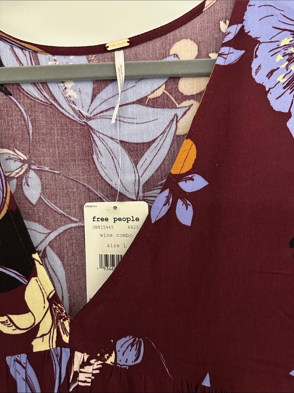 Free People Maroon Floral High-Low Tunic Dress - Picture 6 of 8